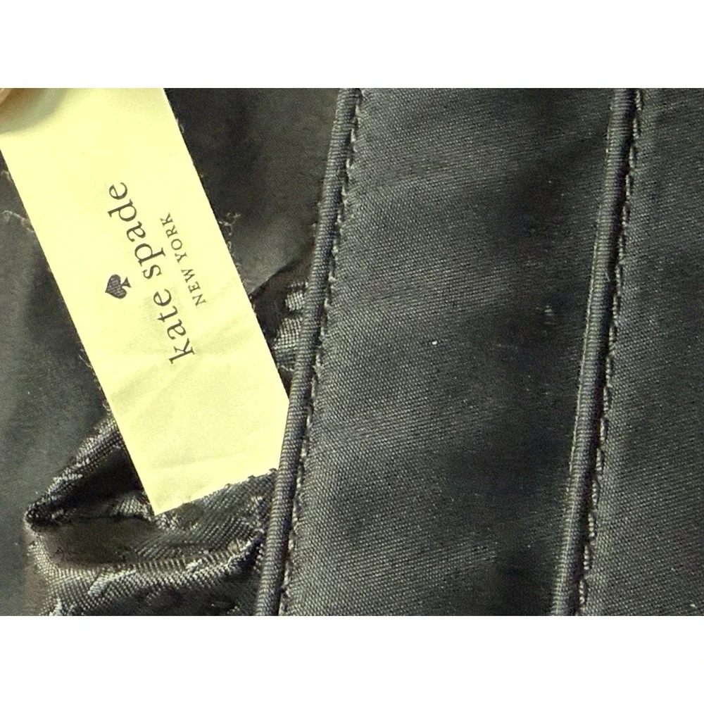 Kate Spade NY Black Nylon Flip-Top Adjustable Shoulder Bag‎ Zipper Logo Pocket